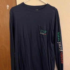Vineyard Vines Men’s long sleeve Blue, saint patricks day theme